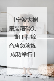 宁波大榭集装箱码头二期工程综合应急演练成功举行