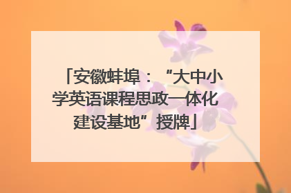 安徽蚌埠：“大中小学英语课程思政一体化建设基地”授牌