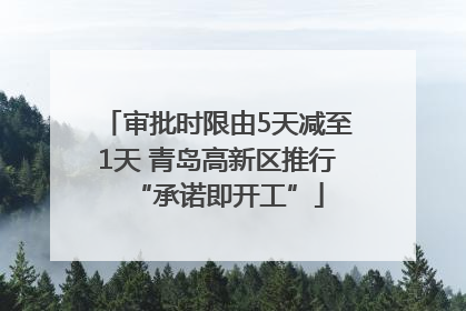 审批时限由5天减至1天 青岛高新区推行“承诺即开工”