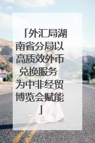 外汇局湖南省分局以高质效外币兑换服务 为中非经贸博览会赋能