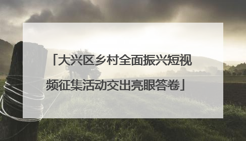 大兴区乡村全面振兴短视频征集活动交出亮眼答卷