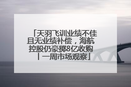 天羽飞训业绩不佳且无业绩补偿，海航控股仍豪掷8亿收购丨一周市场观察