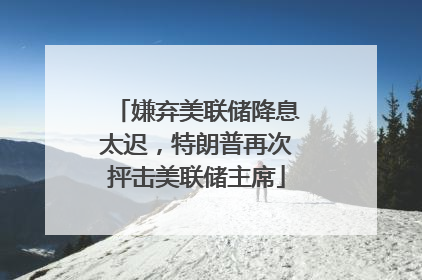 嫌弃美联储降息太迟，特朗普再次抨击美联储主席