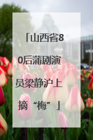 山西省80后蒲剧演员梁静沪上摘“梅”