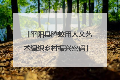 平阳县腾蛟用人文艺术编织乡村振兴密码