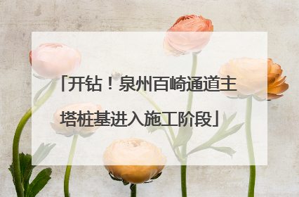 开钻！泉州百崎通道主塔桩基进入施工阶段