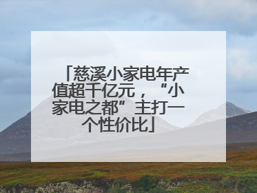 慈溪小家电年产值超千亿元，“小家电之都”主打一个性价比
