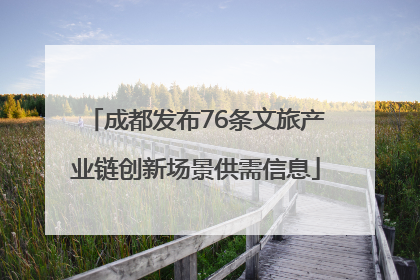 成都发布76条文旅产业链创新场景供需信息