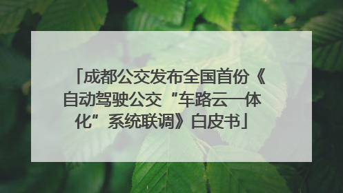 成都公交发布全国首份《自动驾驶公交“车路云一体化”系统联调》白皮书
