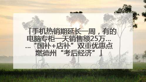手机热销期延长一周，有的电脑专柜一天销售额25万……“国补+店补”双重优惠点燃德州“考后经济”