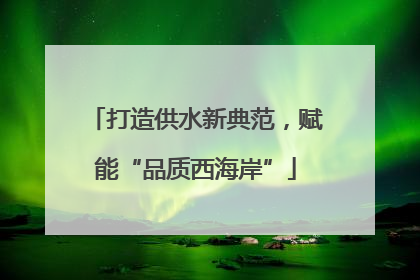 打造供水新典范，赋能“品质西海岸”