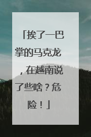 挨了一巴掌的马克龙，在越南说了些啥？危险！