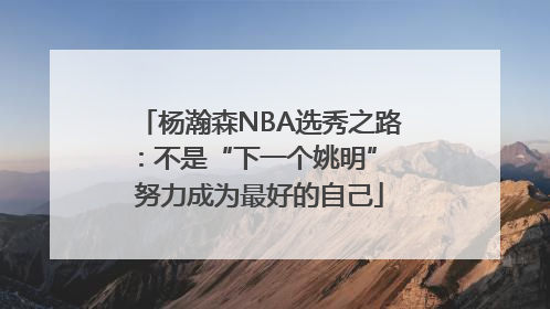 杨瀚森NBA选秀之路：不是“下一个姚明” 努力成为最好的自己