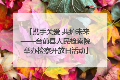 携手关爱 共护未来——台前县人民检察院举办检察开放日活动