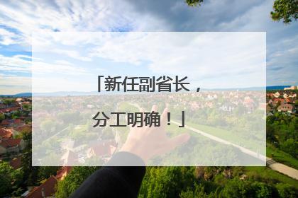 新任副省长，分工明确！