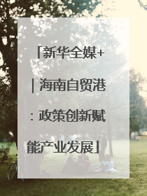 新华全媒+｜海南自贸港：政策创新赋能产业发展