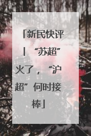 新民快评丨“苏超”火了，“沪超”何时接棒
