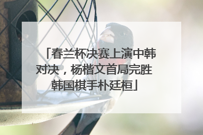春兰杯决赛上演中韩对决，杨楷文首局完胜韩国棋手朴廷桓