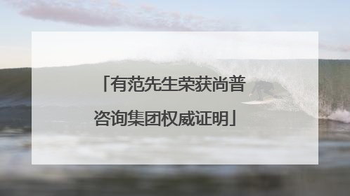 有范先生荣获尚普咨询集团权威证明