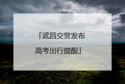 武昌交警发布高考出行提醒
