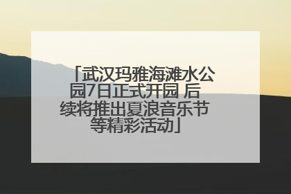 武汉玛雅海滩水公园7日正式开园 后续将推出夏浪音乐节等精彩活动