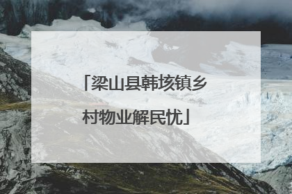 梁山县韩垓镇乡村物业解民忧