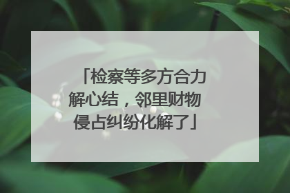 检察等多方合力解心结，邻里财物侵占纠纷化解了