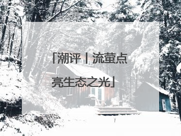 潮评丨流萤点亮生态之光
