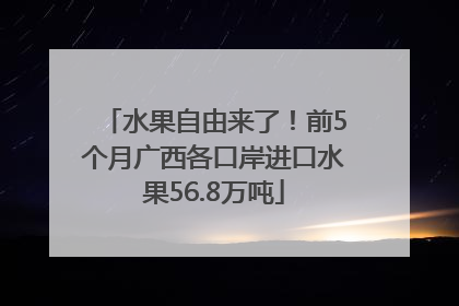 水果自由来了！前5个月广西各口岸进口水果56.8万吨