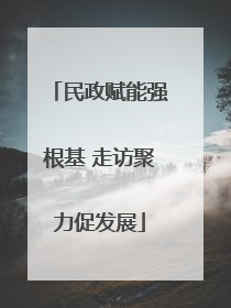 民政赋能强根基 走访聚力促发展