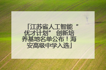 江苏省人工智能“优才计划” 创新培养基地名单公布！海安高级中学入选