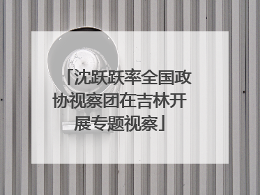 沈跃跃率全国政协视察团在吉林开展专题视察