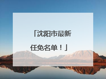 沈阳市最新任免名单！