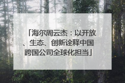 海尔周云杰：以开放、生态、创新诠释中国跨国公司全球化担当