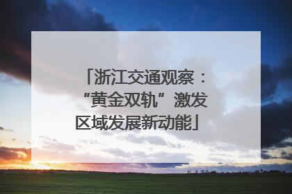 浙江交通观察：“黄金双轨”激发区域发展新动能