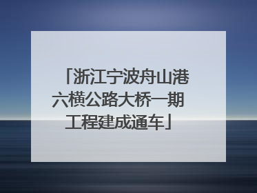 浙江宁波舟山港六横公路大桥一期工程建成通车