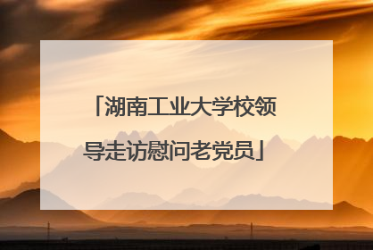 湖南工业大学校领导走访慰问老党员