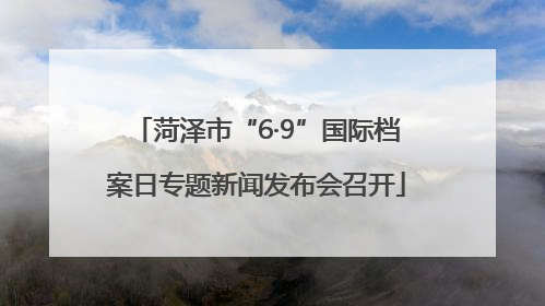菏泽市“6·9”国际档案日专题新闻发布会召开