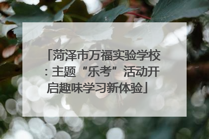 菏泽市万福实验学校：主题“乐考”活动开启趣味学习新体验