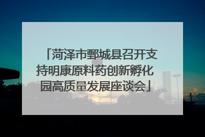 菏泽市鄄城县召开支持明康原料药创新孵化园高质量发展座谈会