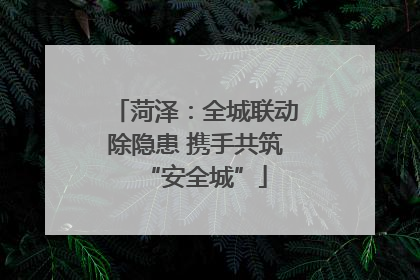 菏泽：全城联动除隐患 携手共筑“安全城”