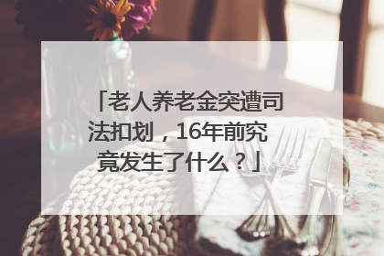 老人养老金突遭司法扣划，16年前究竟发生了什么？