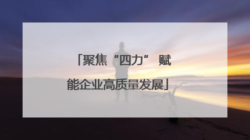 聚焦“四力” 赋能企业高质量发展