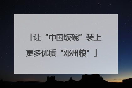 让“中国饭碗”装上更多优质“邓州粮”