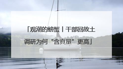 观潮的螃蟹丨干部回故土调研为何“含真量”更高