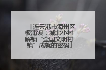 连云港市海州区板浦镇：城北小村解锁“全国文明村镇”成就的密码