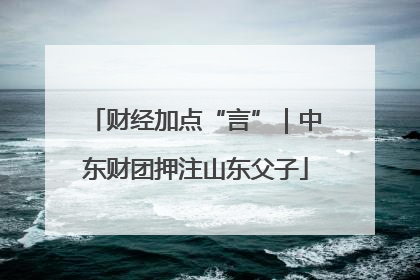 财经加点“言”｜中东财团押注山东父子
