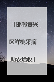 邯郸复兴区鲜桃采摘助农增收