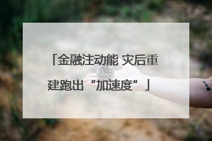 金融注动能 灾后重建跑出“加速度”