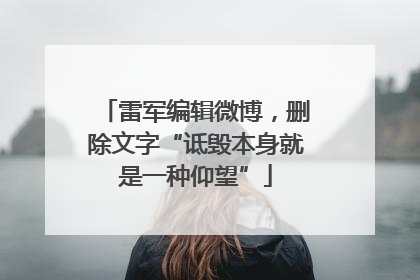 雷军编辑微博，删除文字“诋毁本身就是一种仰望”